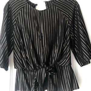 Black and gold striped blouse